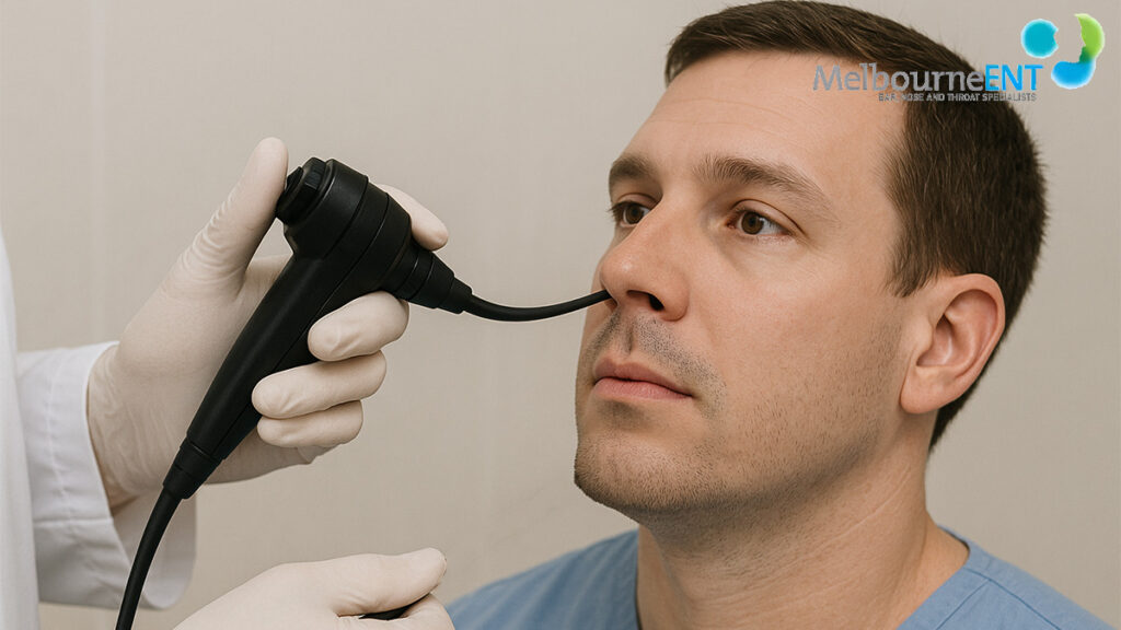 Getting a Nasendoscopy before your Rhinoplasty and why you need it by Dr Simon Braham at Melbourne ENT