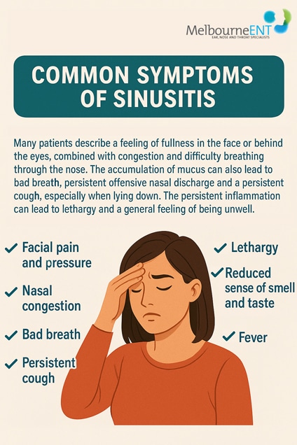 Common Symptoms of Sinusitis by Melbourne ENT Clinic Common Symptoms of Sinusitis by Melbourne ENT Clinic