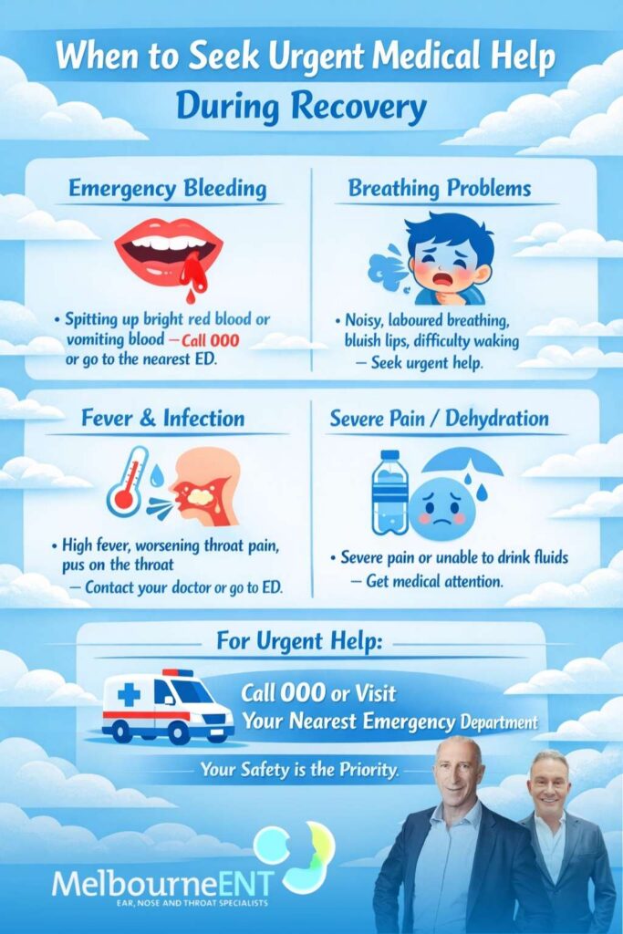Explained when to seek urgent medical help during recovery