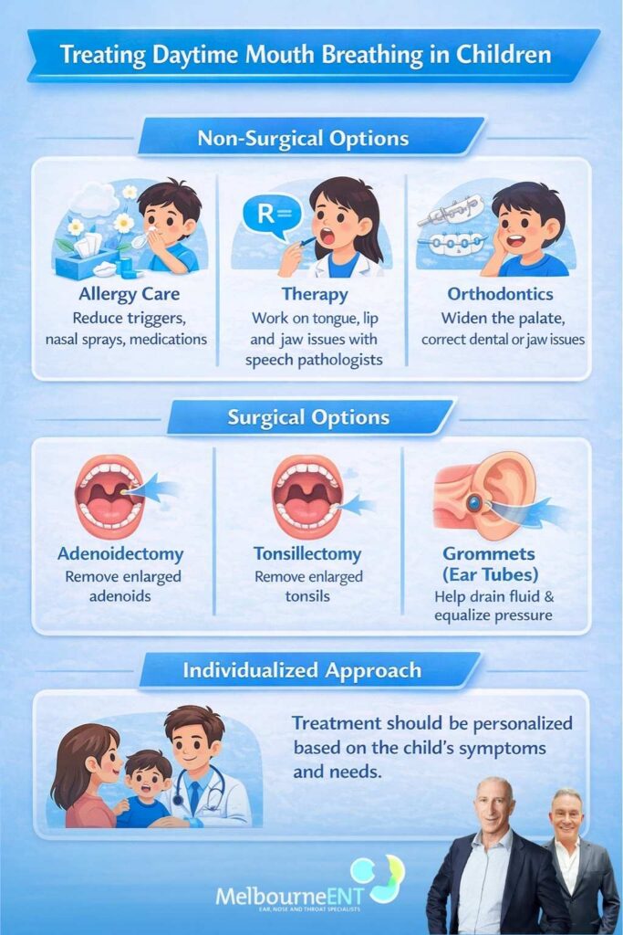 Treating daytime mouth breathing in children infographics explained