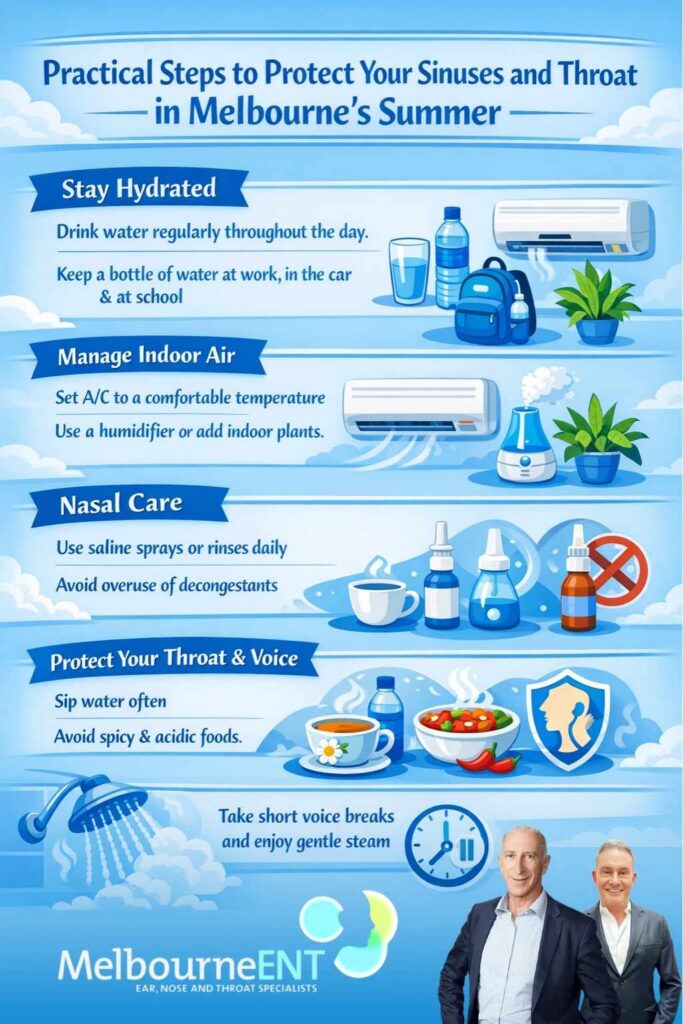 Protect your sinuses and throat in melbourne's summer